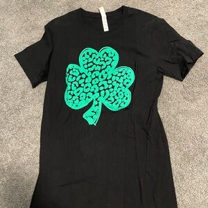 Black and Green Graphic Women's Top